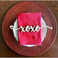 xoxo Place Cards, Valentine's Day Wood Setting | Etsy (US)