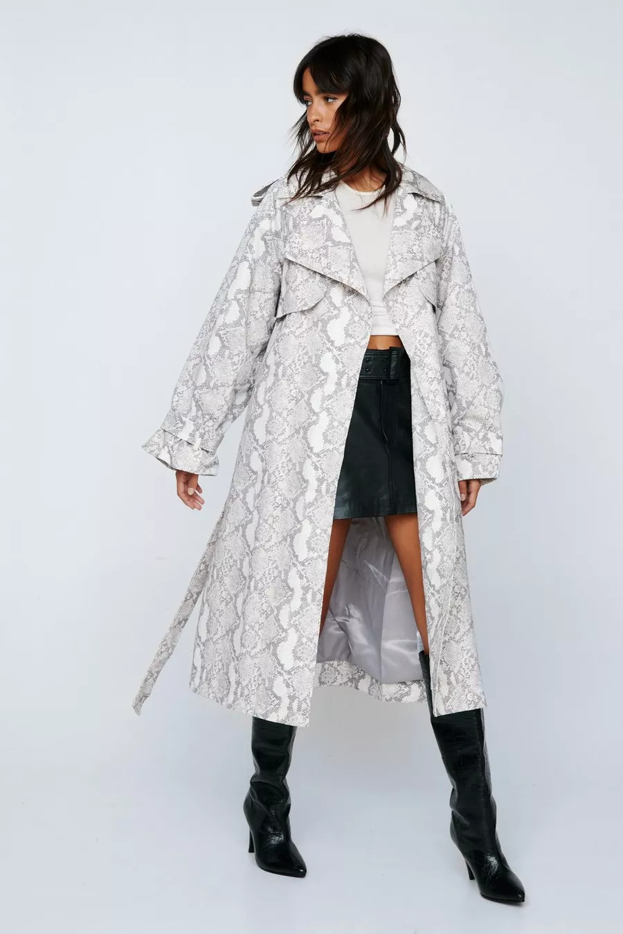 Premium Snake Print Trench Coat | Nasty Gal US