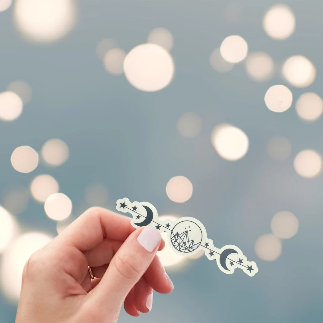 ACOTAR Velaris Moon and Stars Sticker, 3 Sizes to Choose From, Bookish Sticker, Kindle Sticker, L... | Etsy (US)