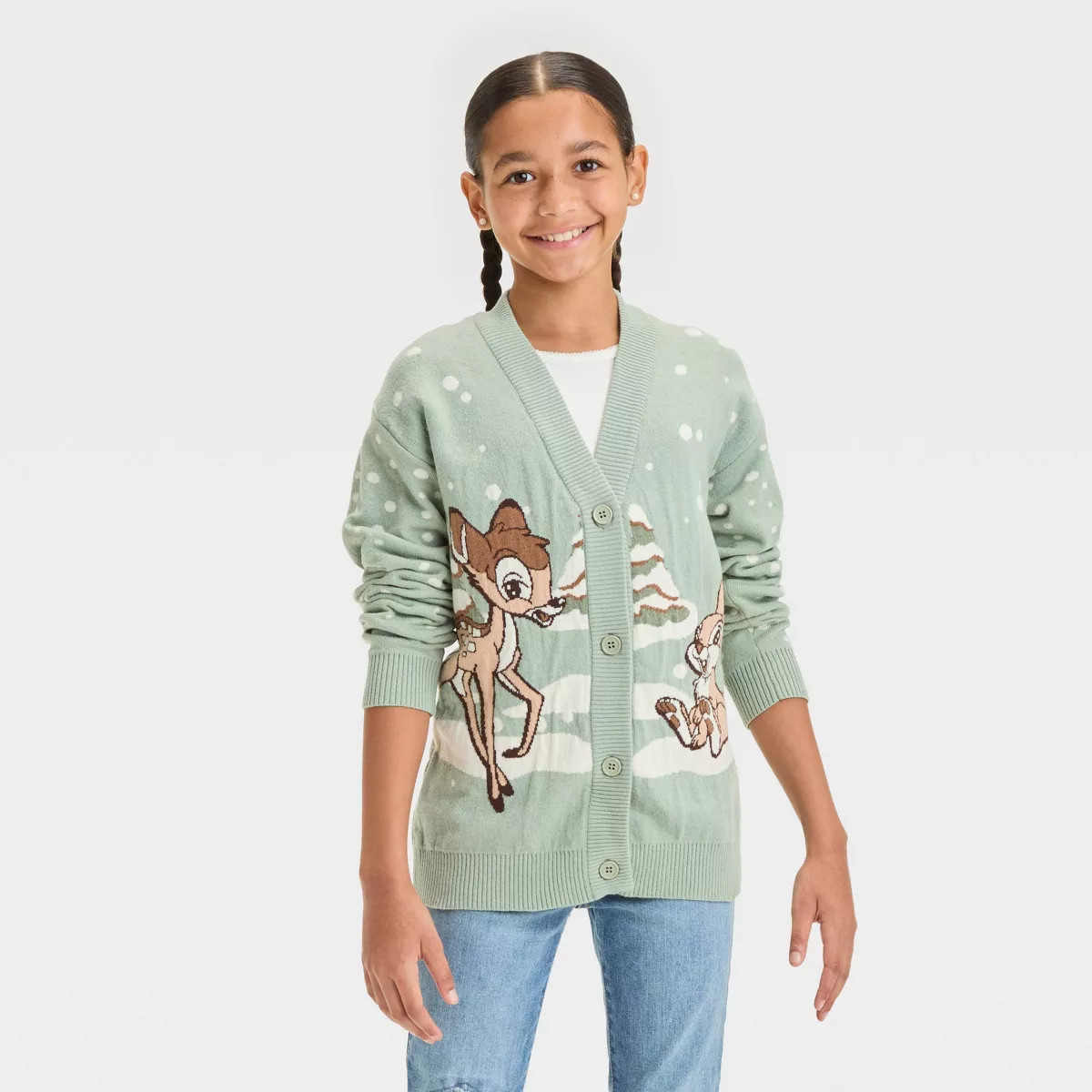Girls' Bambi Winter Cardigan - Green | Target