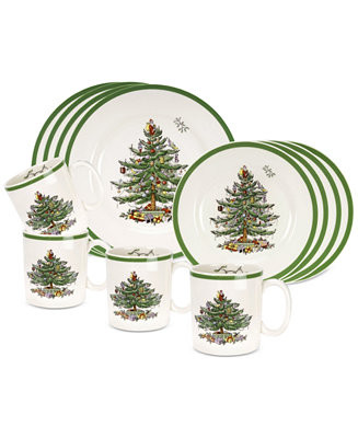 Christmas Tree 12 Pc. Dinnerware Set, Service for 4 | Macy's