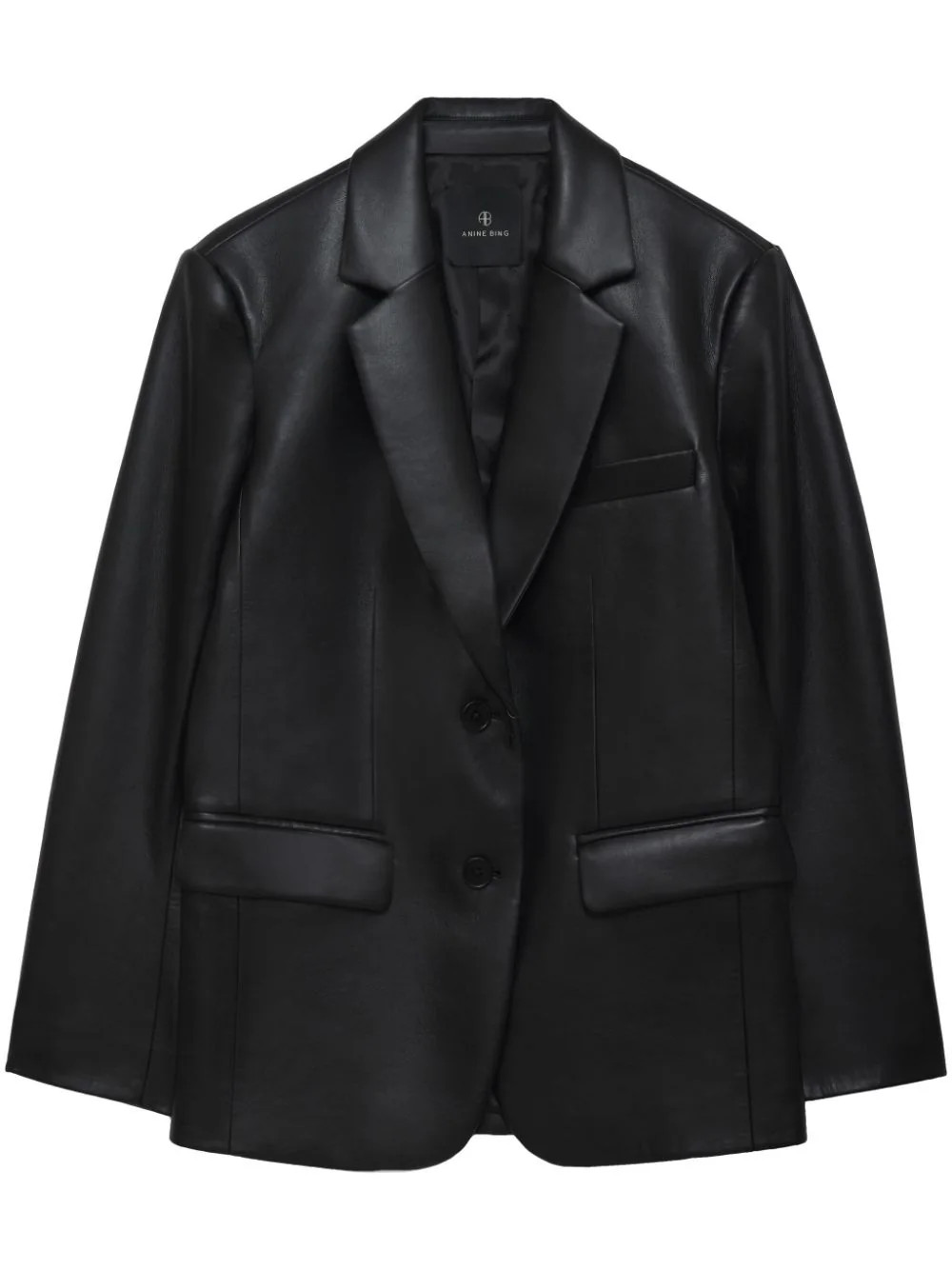 notched recycled-leather blazer | Farfetch Global