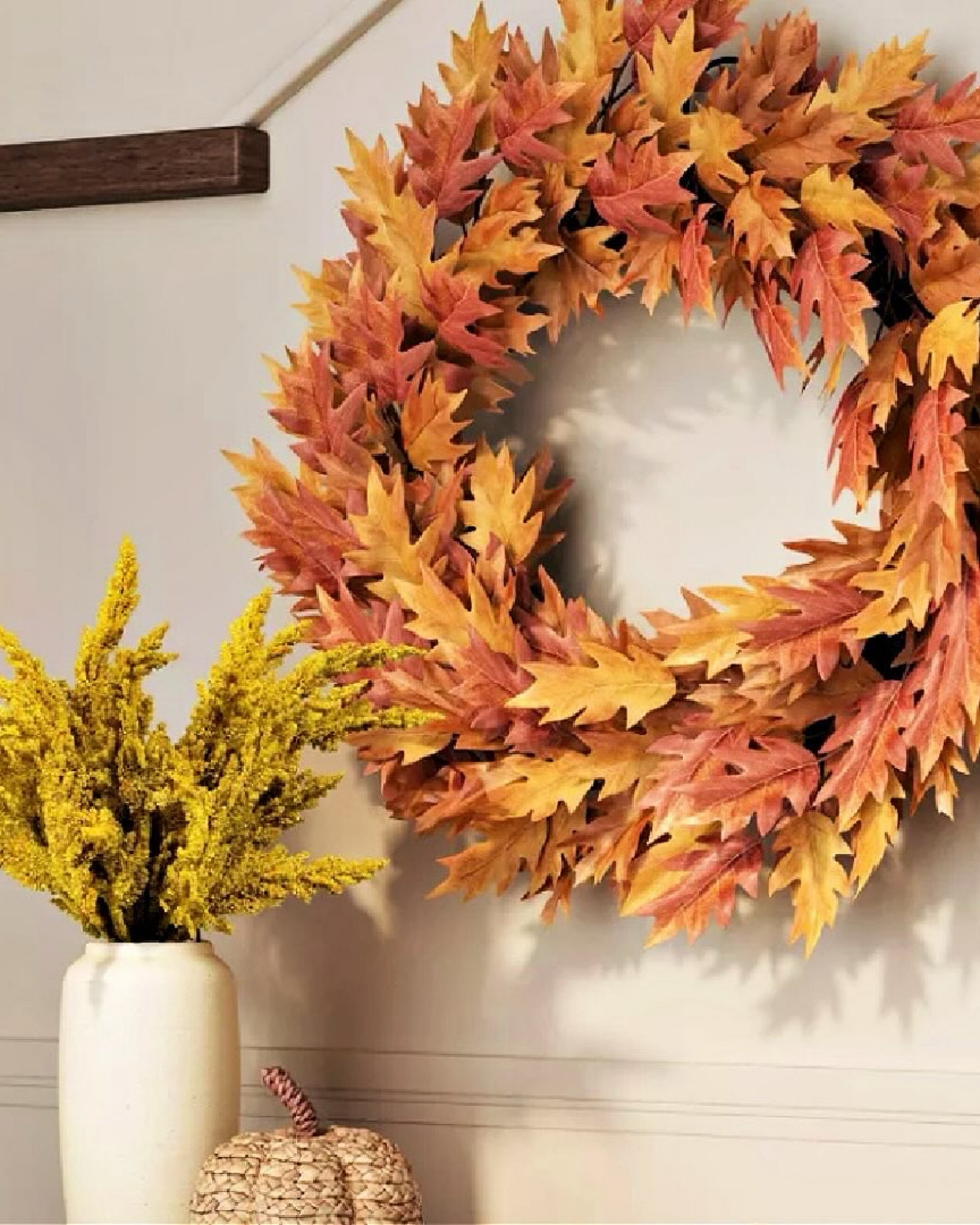 Bring the beauty of fall indoors with this stunning full maple leaf wreath! 🍂🍁 Perfect for adding a touch of autumn to your front door, mantle, or entryway, this wreath is overflowing with vibrant fall colors. It’s an effortless way to welcome the season into your home. Tap to shop through my LTK store and make this fall favorite yours! 🧡 #FallDecor #LTKHome #AutumnWreath #SeasonalStyle #FallVibes #MapleLeafWreath #HomeDecorEssentials #LTKSeasonalDecor

#LTKHome #LTKSeasonal