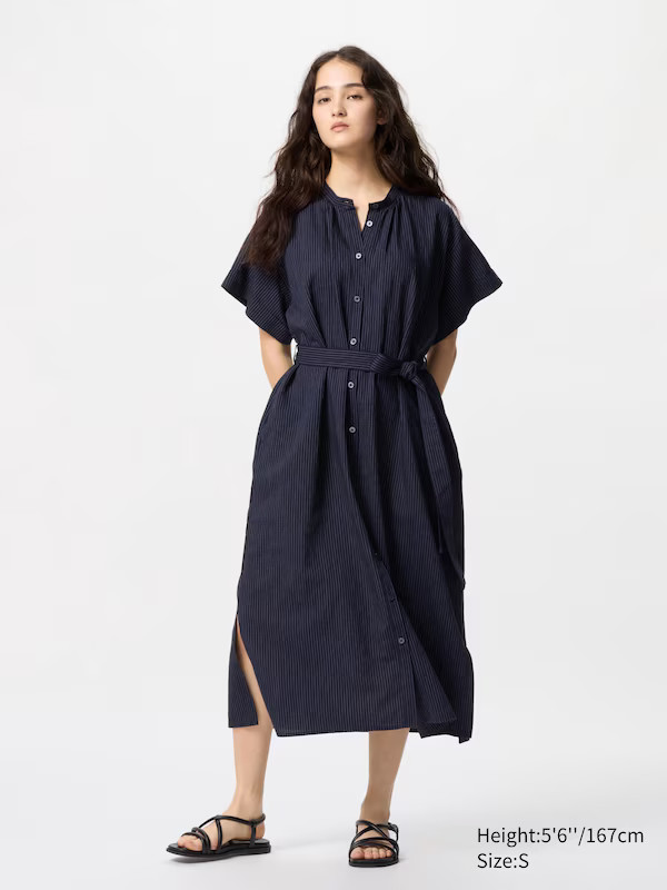Leinenmix Kleid (Relaxed Fit, Kurzarm) | UNIQLO (DE)