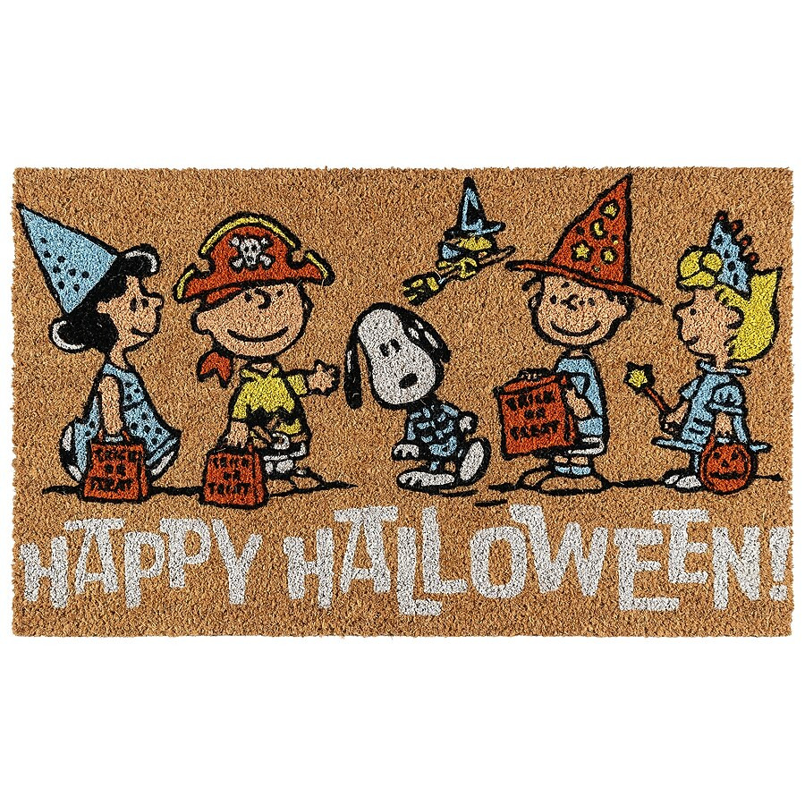 Peanuts 18-in x 30-in Multicolor Coir Non-Slip Grip Indoor or outdoor Door Mat | Lowe's