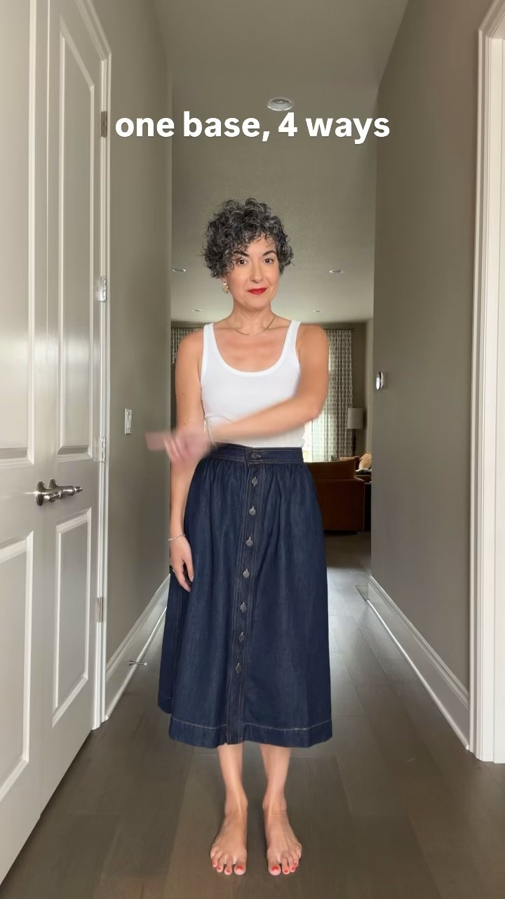 One Base 4 Ways💙// wearing an XS in skirt. I find it ran big in the waist. Has pockets!

#LTKSeasonal #LTKOver40