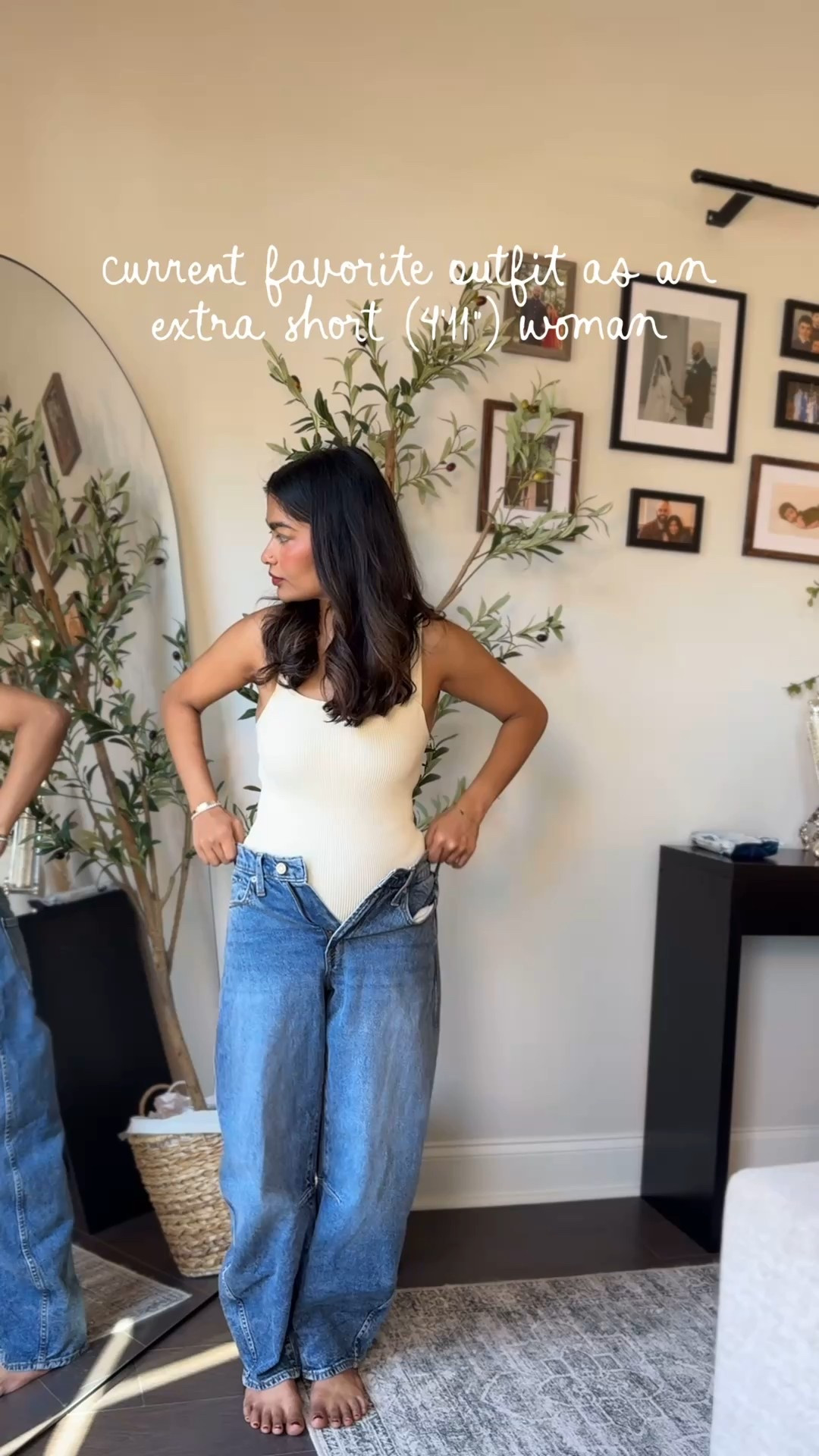 Everyday mom friendly outfit (can easily throw coat over for winter)

Jeans are petite friendly, comfortable and under &40. Wearing 25 short. 
Wearing small in cardigan top  

#LTKPetite #LTKgrwm #LTKmomlife