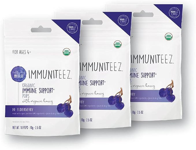 Immuniteez Organic Immune Support* Pops - Elderberry Flavor (3 pk x 15 ct) with Vitamins C, D, E,... | Amazon (US)