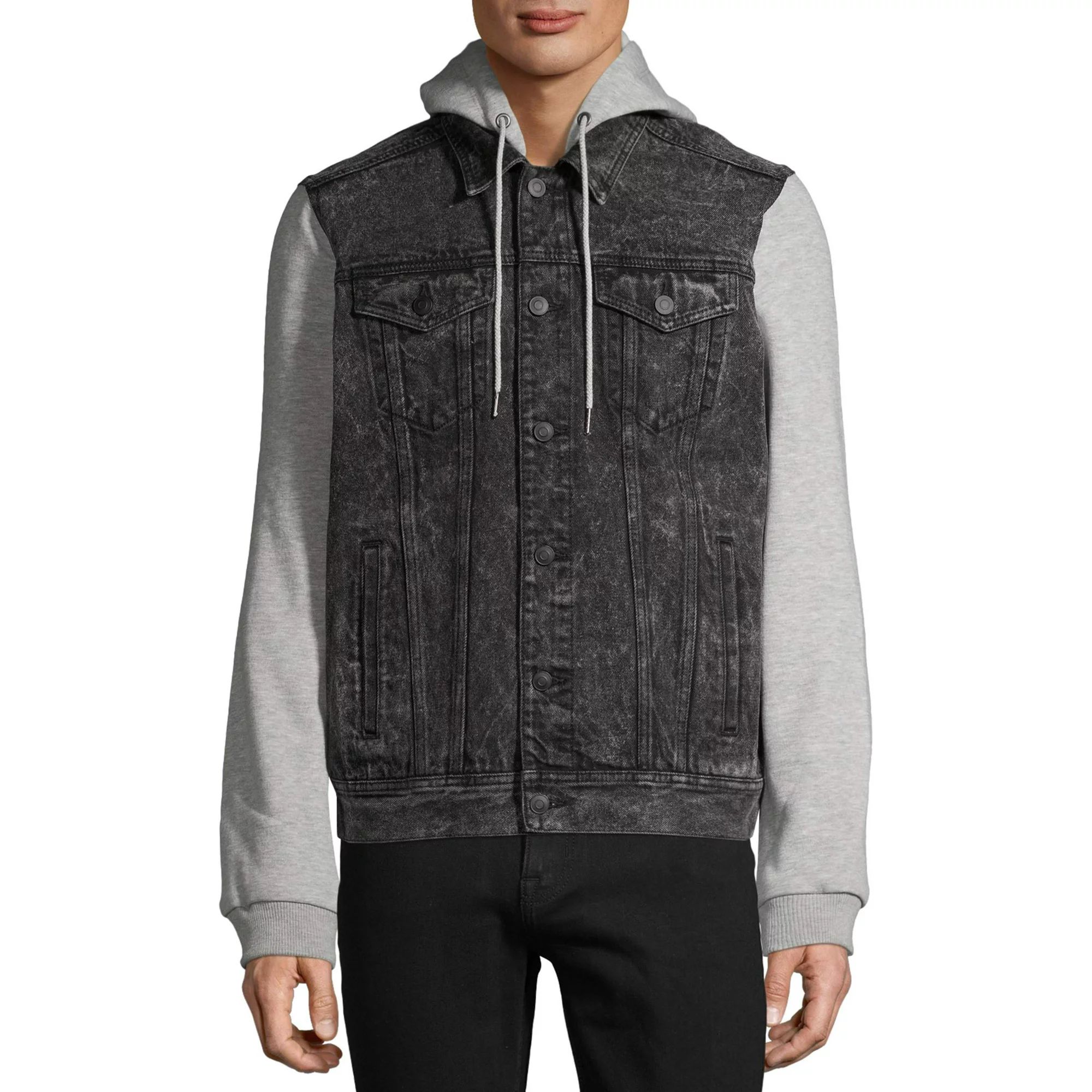 No Boundaries Men's and Big Men's Hooded Denim Jacket, up to Size 5XL | Walmart (US)