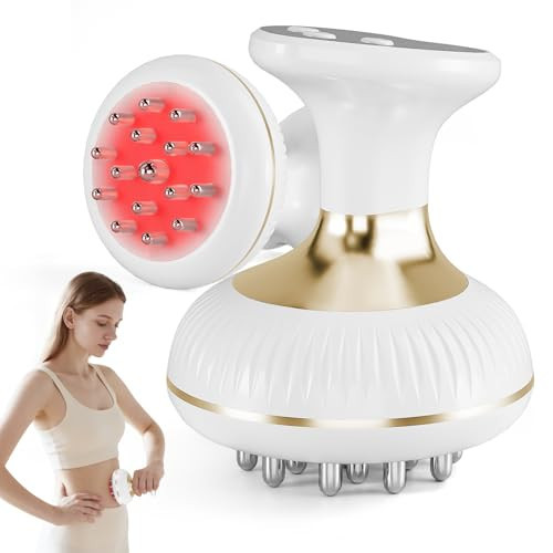Lymphatic Drainage Massager - Electric Anti Cellulite Massage Tool,Helps Reduce Stretch Marks & Cellulite,for Legs Arms Belly,Body sculpting machine with Microcurrent,Heat,Vibration,Light Gold Pink | Amazon (US)