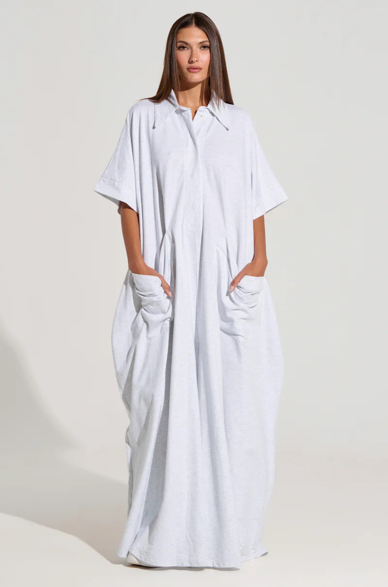 SHE'S RICH OVERSIZED JUMPSUIT IN HEATHER GREY | AKIRA