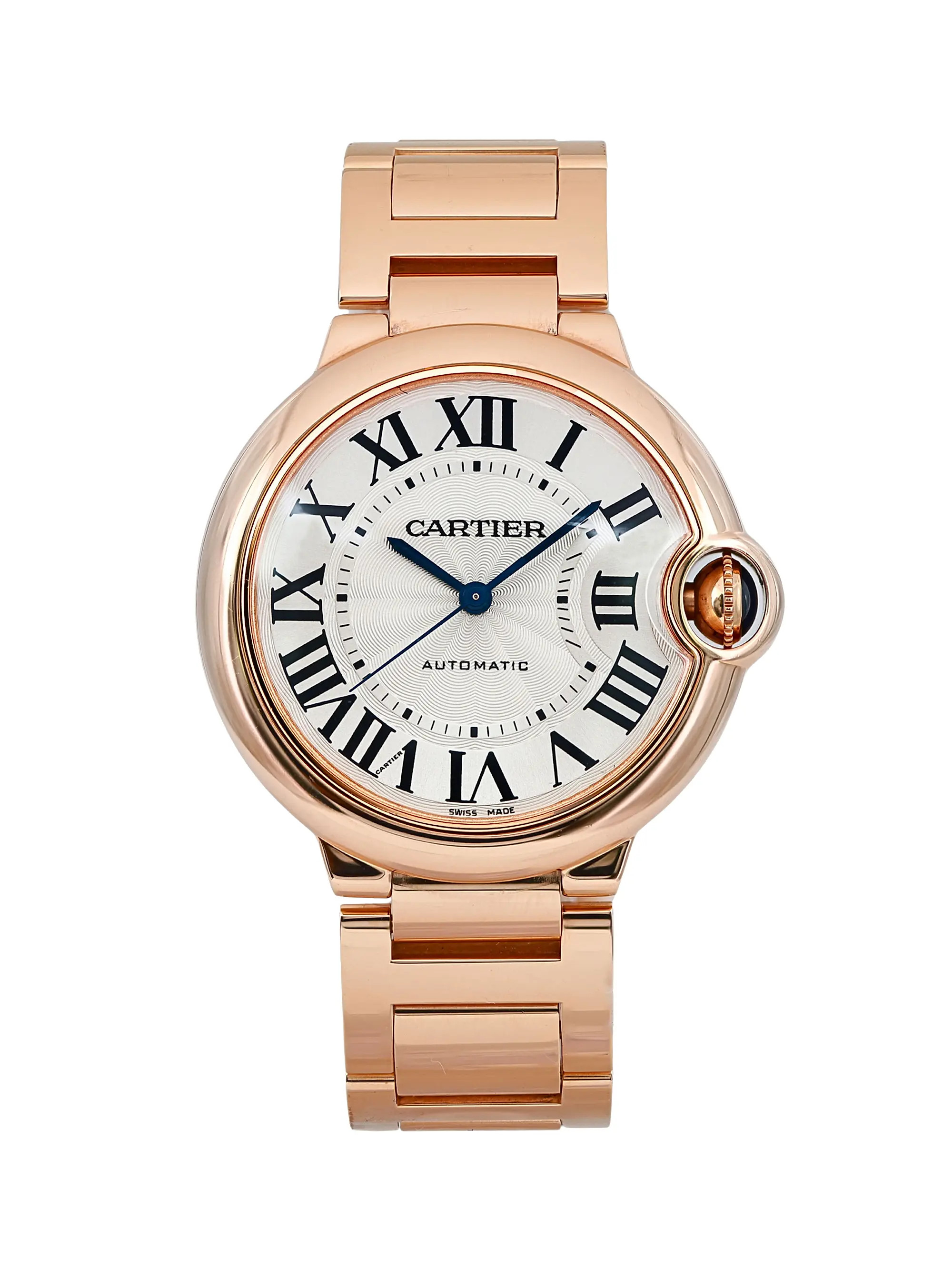 Pre-Owned Ballon Bleu 42MM 18K Rose Gold Silver Dial, Rose Gold Bracelet Watch | Saks Fifth Avenue