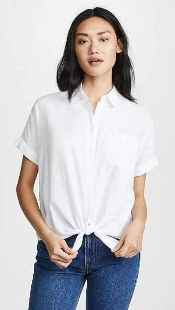 Short Sleeve Tie Front Shirt | Shopbop