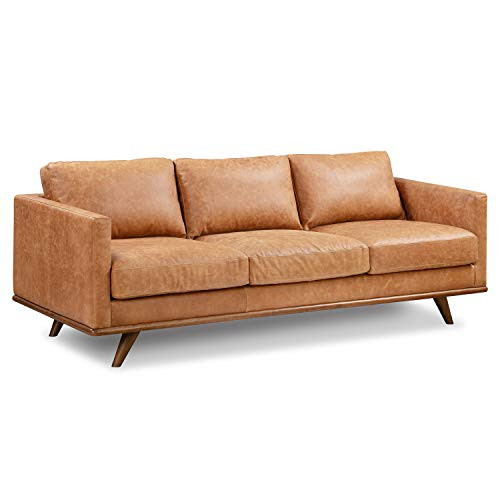 POLY & BARK Nolita 85" Sofa in Full-Grain Pure-Aniline Italian Tanned Leather in Cognac Tan | Amazon (US)