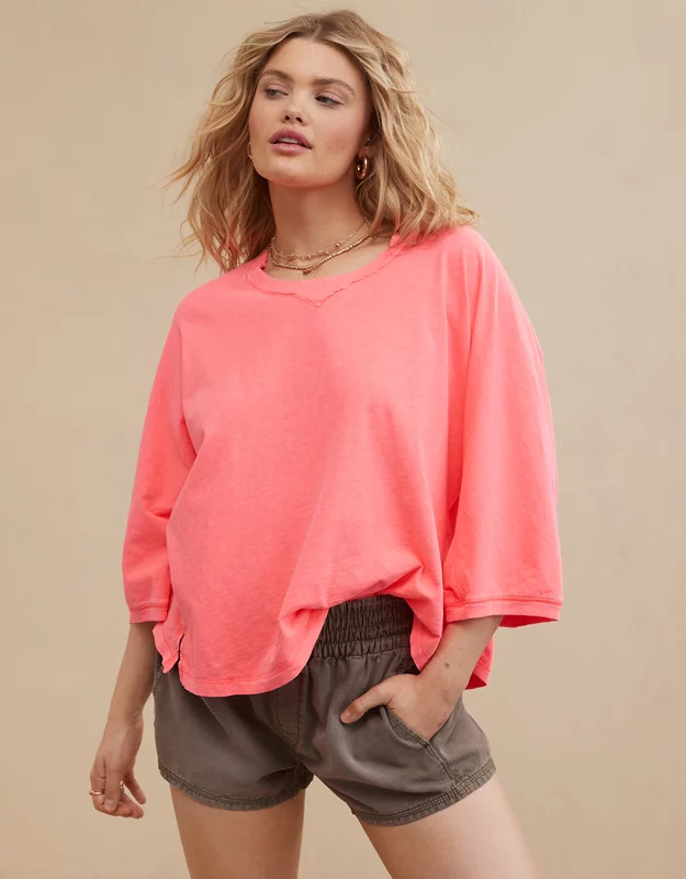 Aerie Summer House Slouchy Oversized T-Shirt | Aerie