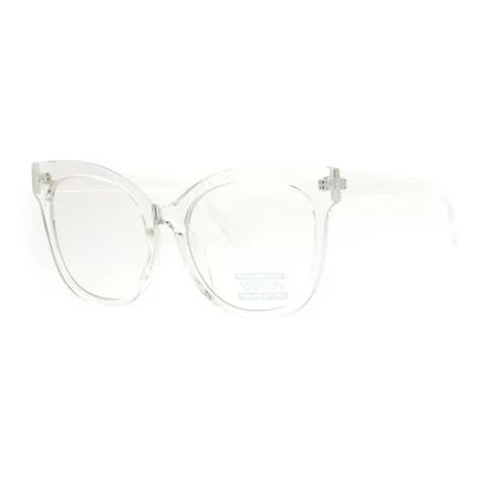 SA106 Womens Flat Lens Oversize Horn Rim Clear Lens Eye Glasses Clear | Walmart (US)