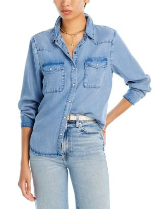 AQUA Western Denim Shirt - Exclusive  | Bloomingdale's Women | Bloomingdale's (US)