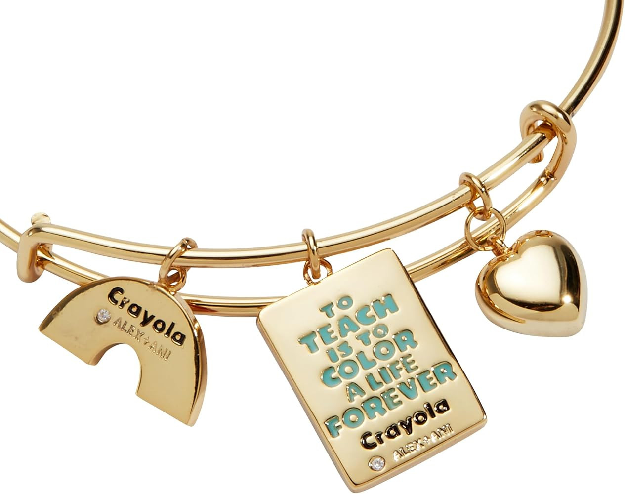 Alex and Ani Crayola Teacher Appreciation Multi Charm Bangle, Brass Shiny Gold | Amazon (US)