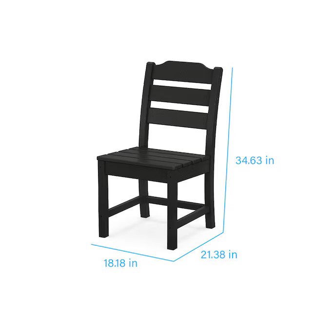 allen + roth by POLYWOOD Oakport Black HDPE Frame Stationary Dining Chair with Slat Seat | Lowe's