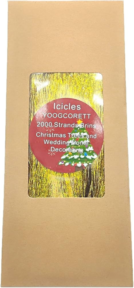 YOOGCORETT 2000 Strand Gold Christmas Icicles Tinsel Shiny Tinsel Foil Fringe Garland for Christm... | Amazon (US)