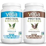 Vega Protein & Greens Bundle, Chocolate + Vanilla (25 Servings Each) - Plant Based Protein Powder, K | Amazon (US)