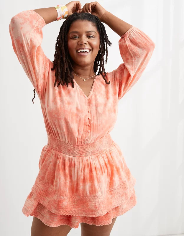 Aerie Rock 'n' Ruffle Mini Dress | American Eagle Outfitters (US & CA)