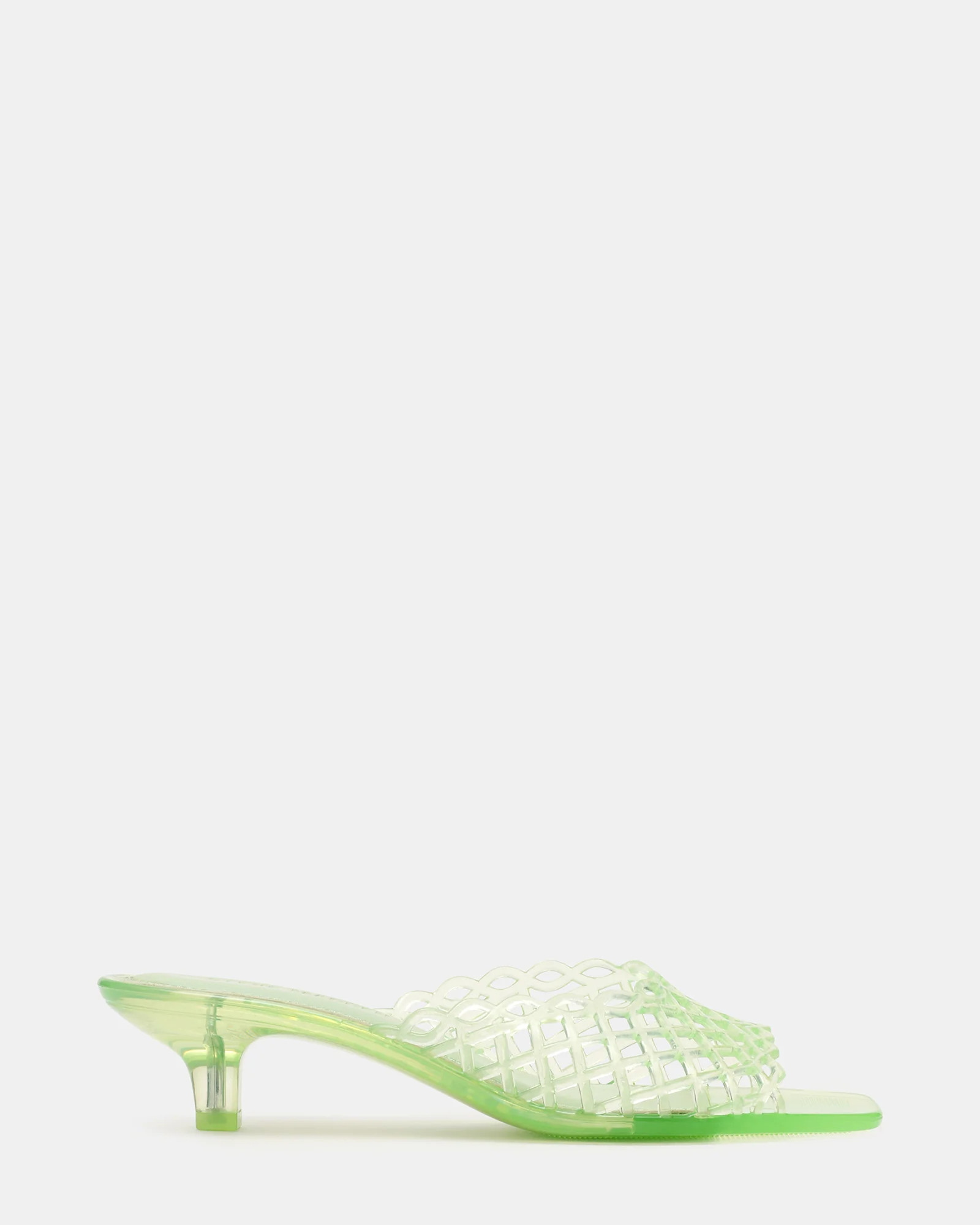 GINGER Pistachio Square-Toe Woven Strap Mule Women's Kitten Heel | Steve Madden (US)