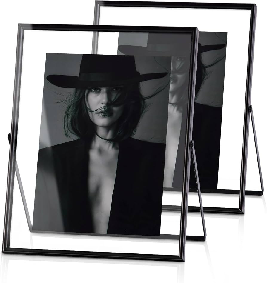 IZIDDO Black Floating Picture Frame set of 2(Frame 8"x10"), Gift Metal Glass Photo Frames,For Pic... | Amazon (US)