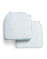2pk Rhodes Coral Scallop Gusset Indoor Outdoor Chair Cushions | TJ Maxx