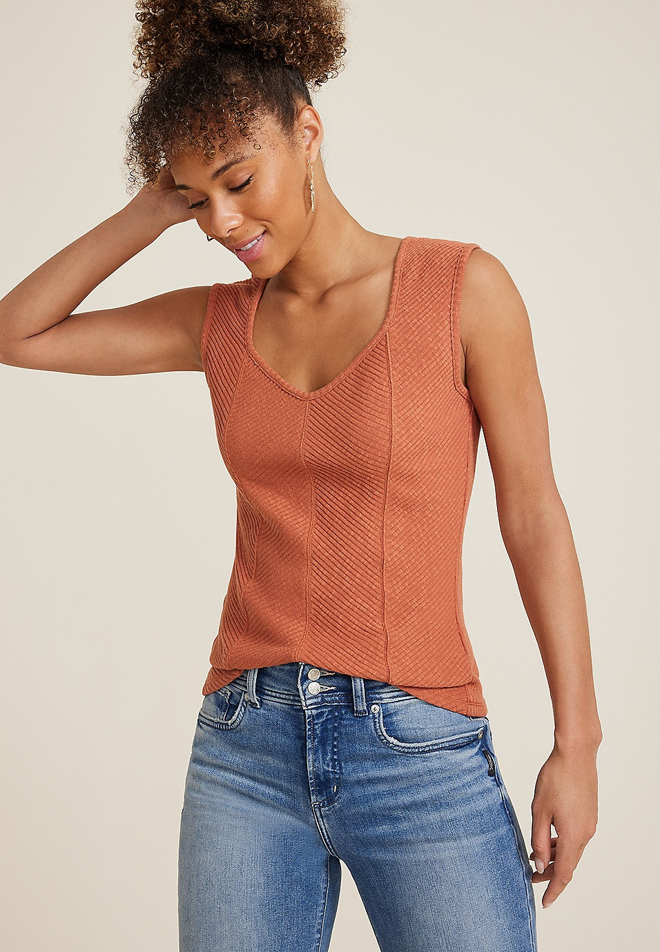 Textured Corset Tank Top | Maurices