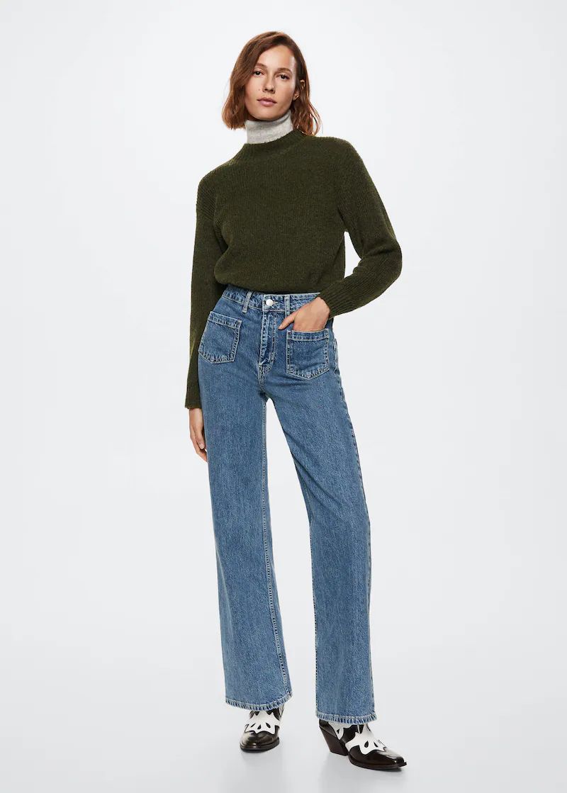 Wide-leg jeans with pockets | MANGO (US)