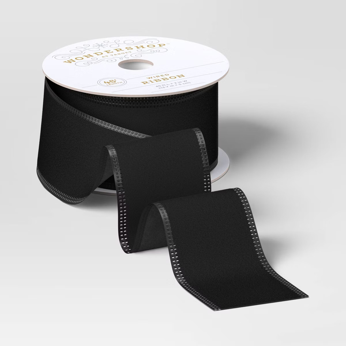 45' Christmas Fabric Ribbon Black Velvet - Wondershop™ | Target