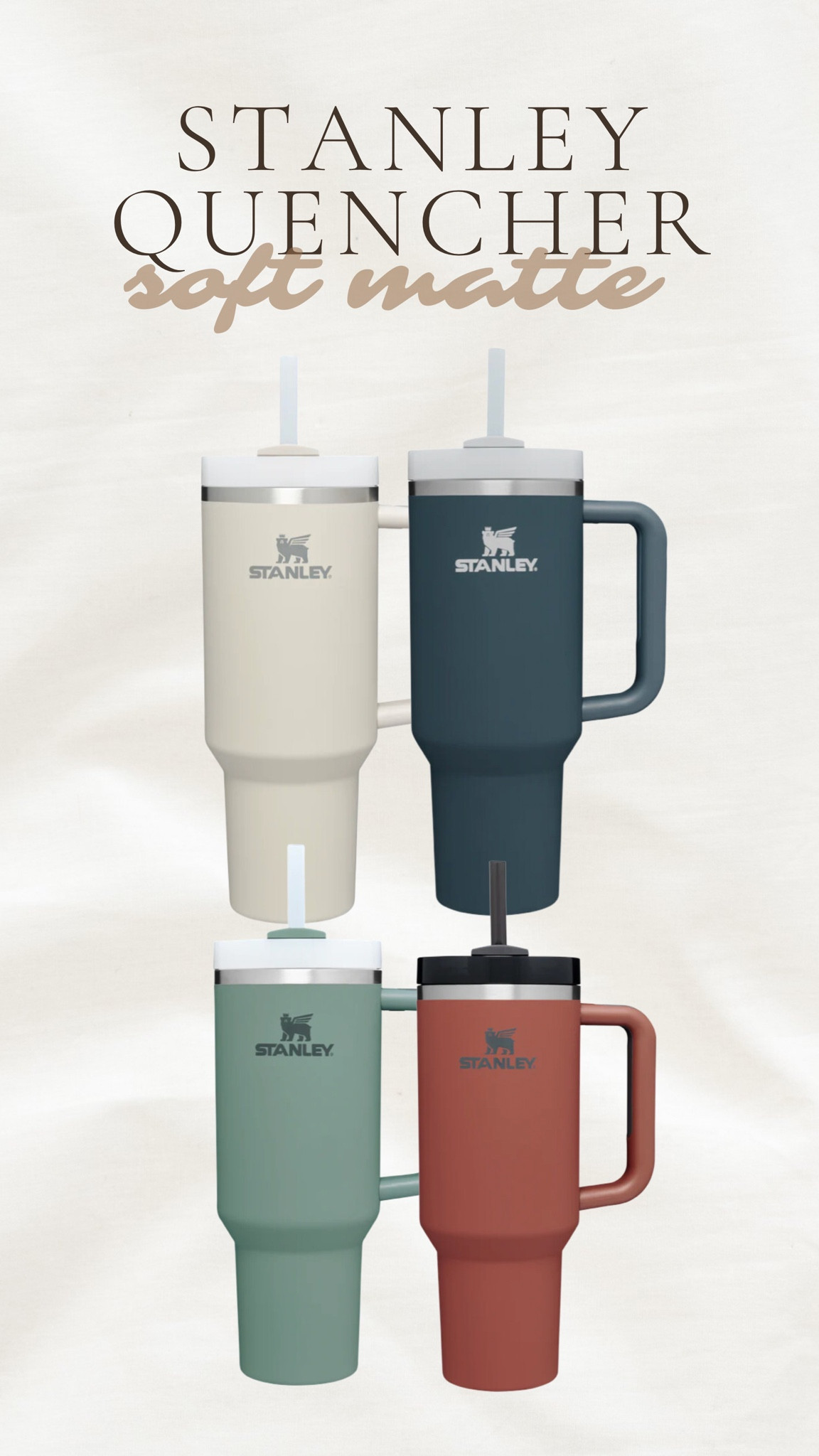 Soft Matte Stanley Quencher!

Stanley cup, Stanley restock, reusable cup 

#LTKFind #LTKunder50 #LTKunder100