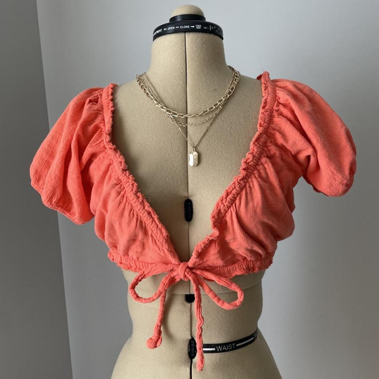 Blanco Orange Cotton Tie Front Top. Beautiful... | Depop US