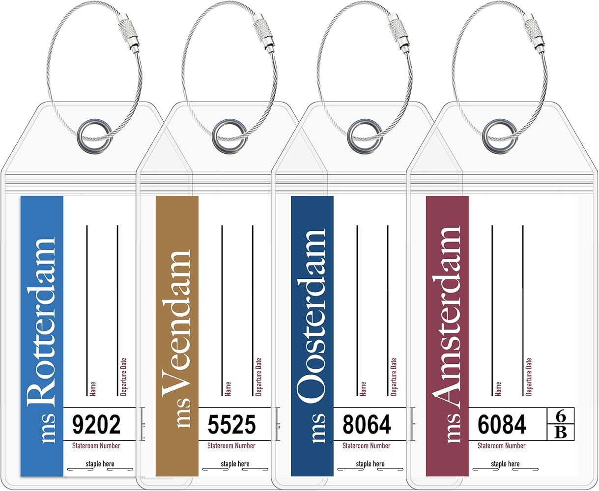 Cruise On Holland America Cruise Luggage Tag Holder (4 Pack), Fits All Holland America Ships & Ta... | Amazon (US)