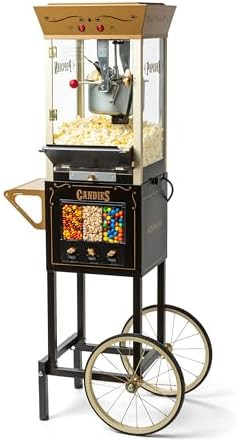 Nostalgia Popcorn Maker Machine and Dispensing Candy Cart - Vintage Popcorn Maker with 8 oz Stain... | Amazon (US)