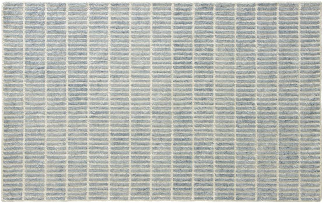 Capitola Solid Hand-Tufted 100% Wool Area Rug - 5x8 Ft, Rectangular Coastal Blue Textured Surface... | Amazon (US)