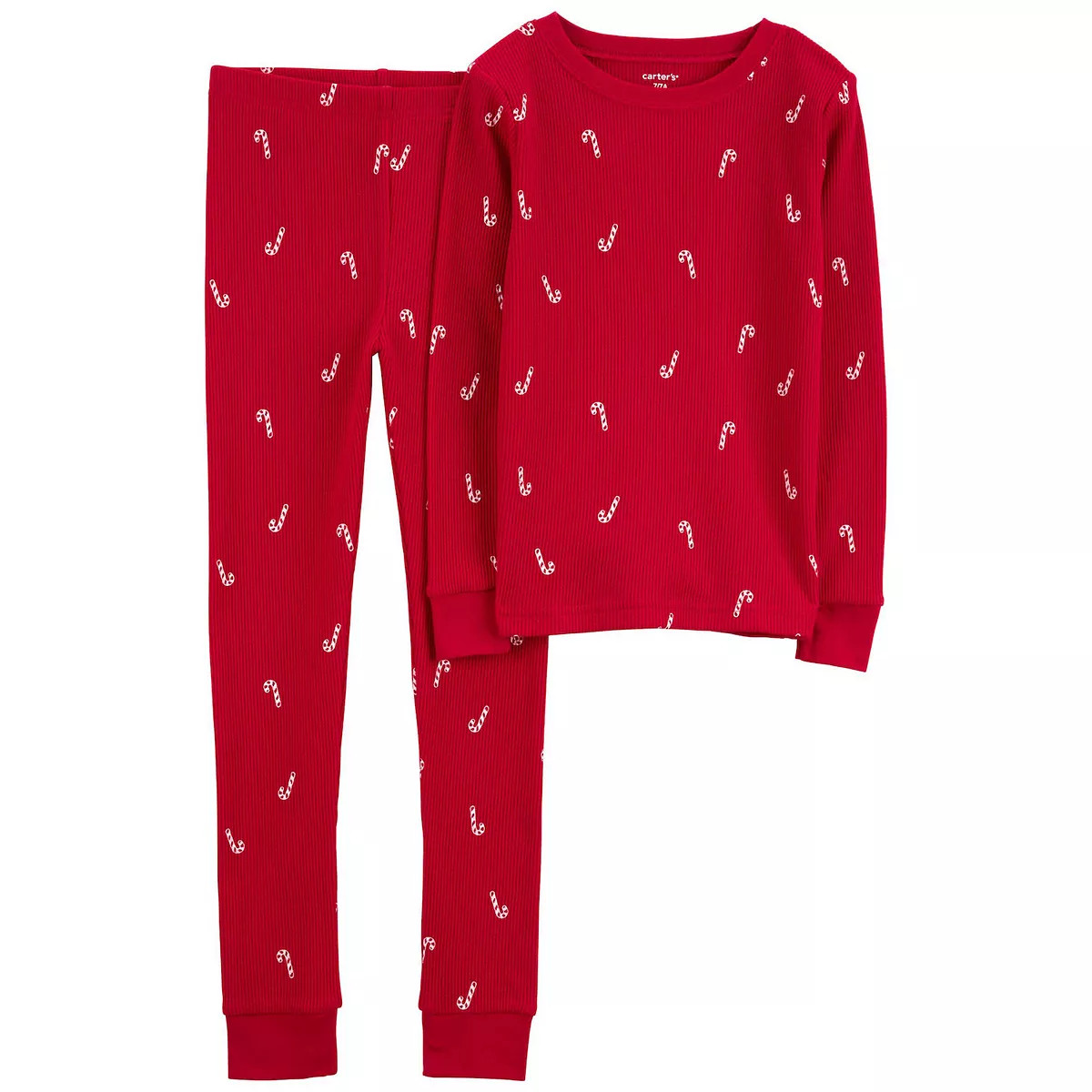 Kids 4-14 Carter's 2-Piece Candy Cane Thermal Pajama Top & Pajama Pants Set | Kohl's