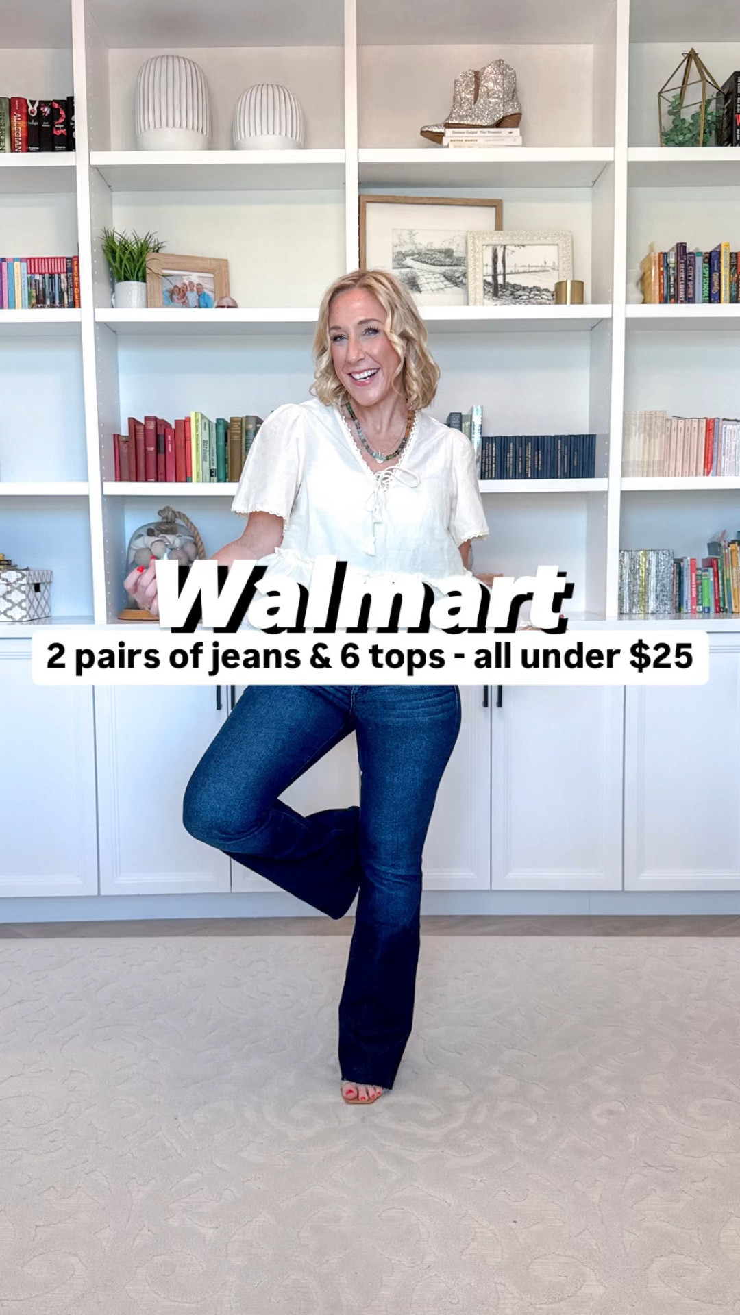 Walmart restocked jeans & new arrival tops:
1. Flare jeans - size 4 (color: Woodstock). $25.95.
2. Striped balloon sleeve tee - size XS. $16. 
3. Flare jeans - size 4 (color: Tarot). $25.95.
4. Eyelet peplum top - size XS. $26.
5. & 6. Lace trim puff sleeve top - size XS (Lemon Ice & winter White). $13.98.
7. Floral tier waist blouse - size S. $16.98.
8. Half-zip pullover sweater - size S (Winter White Stripe). $19.98.


#LTKSeasonal #LTKWatchNow #LTKFindsUnder50