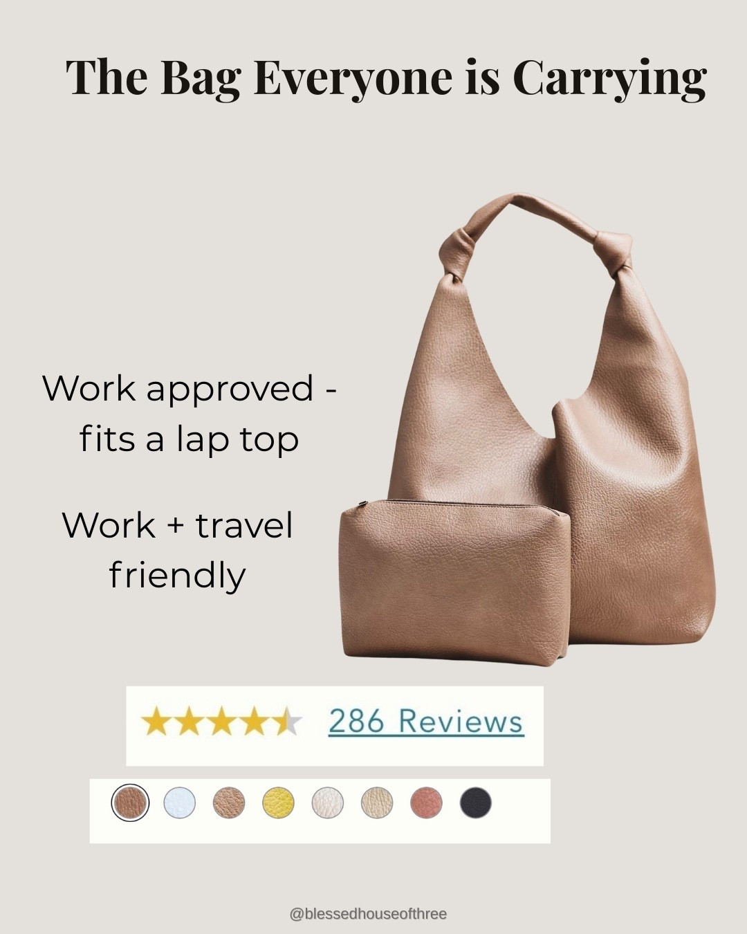 This love knot slouchy bag is everywhere right now and I get why — roomy enough for work, everyday errands, and travel, plus it comes in multiple neutral colors. Over 200 reviews and such an easy grab-and-go bag. Save this for later if you’re looking for a chic everyday bag that holds everything.

#LTKWorkwear #LTKTravel #LTKFindsUnder100