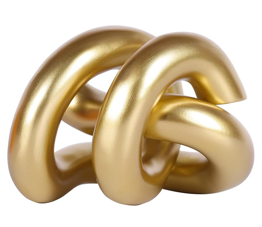 WUBIANJIE Gold Knot Sculpture Abstract Rope Knot Design Modern Home Decor for Living Room, Office... | Amazon (US)