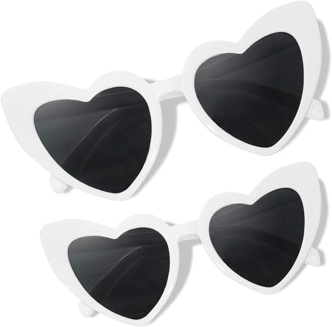 TruFabV 2 Pairs Retro Heart Sunglasses for Women Kids Girls Lightweight Fun Mommy and Me Cute Tod... | Amazon (US)