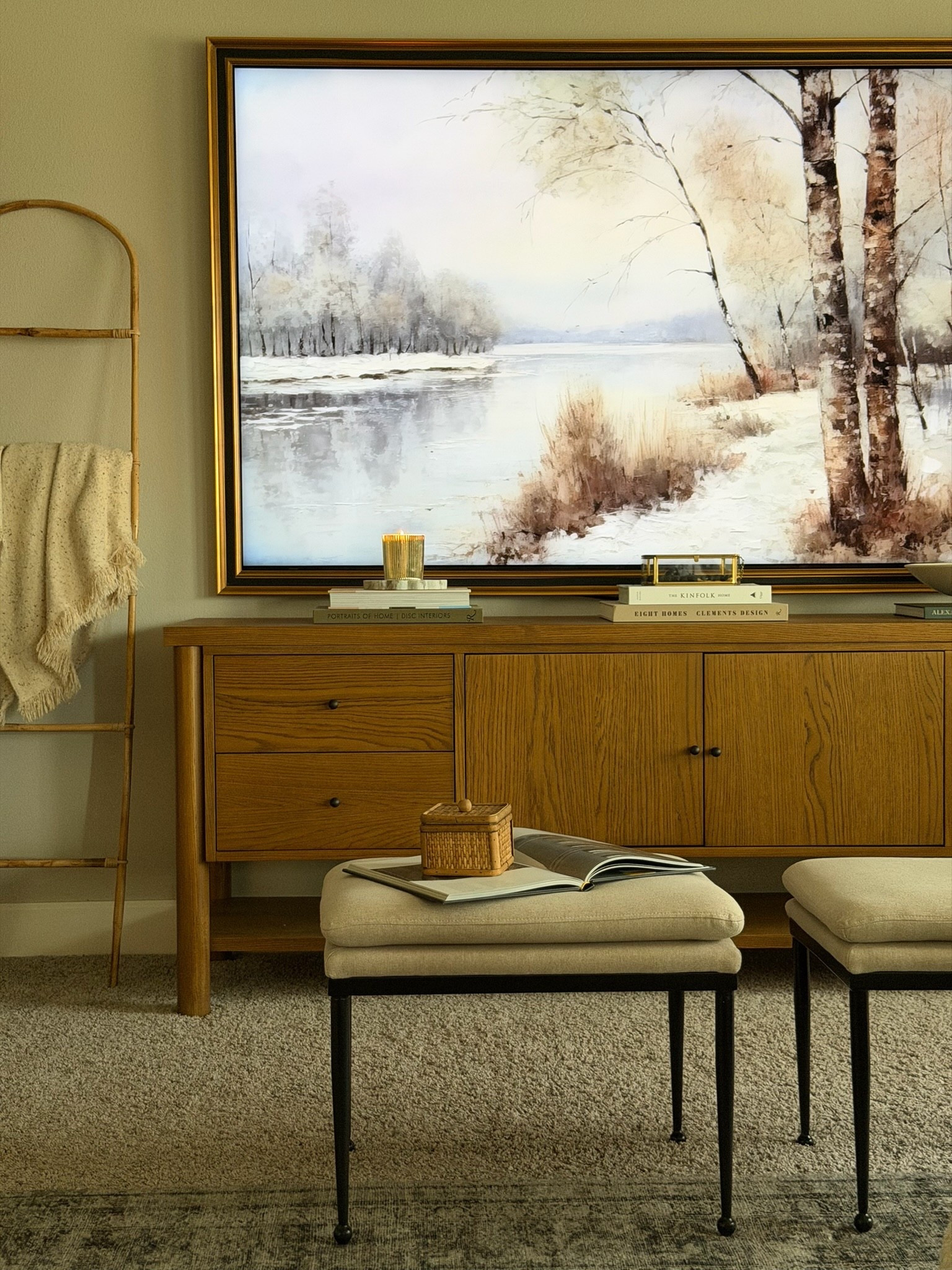 Our new media console for our basement is stunning!! This is the Roark console from Layla Grayce and it’s absolutely perfect. A mix of closed storage, traditional wood tones, and contemporary open shelving. Now through 1/10/26 you can use code LGCINDY10 to save!

#LTKSaleAlert #LTKHome