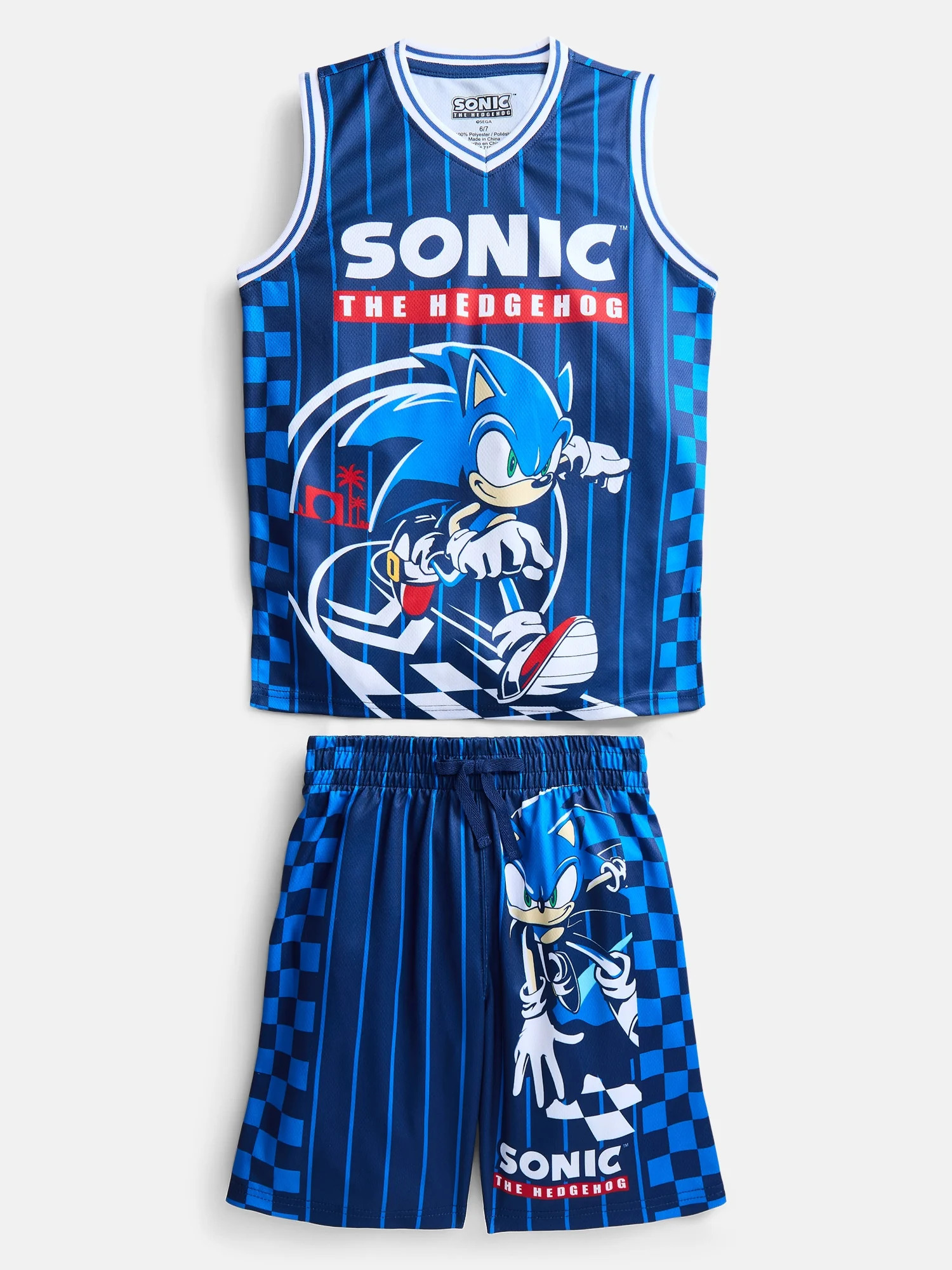 Sonic the Hedgehog Boys Basketball Jersey and Matching Shorts Set, 2-Piece, Sizes 4-12 | Walmart (US)