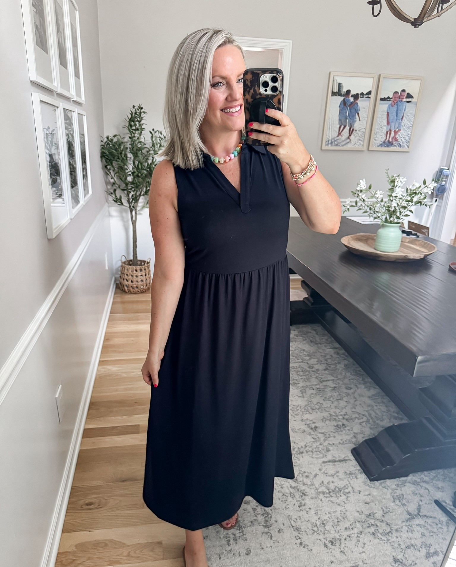 A black dress like this earns its spot in my closet because it can go in so many directions. The soft fabric, easy midi length and sleeveless neckline keep it comfortable, then I can switch the shoes and accessories depending on where the day takes me.

black dress, midi dress, sleeveless dress, summer dress, casual dress, everyday outfit, comfortable dress, simple style, summer fashion, lovelylifestyling

#LTKootd #LTKSeasonal #LTKOver40