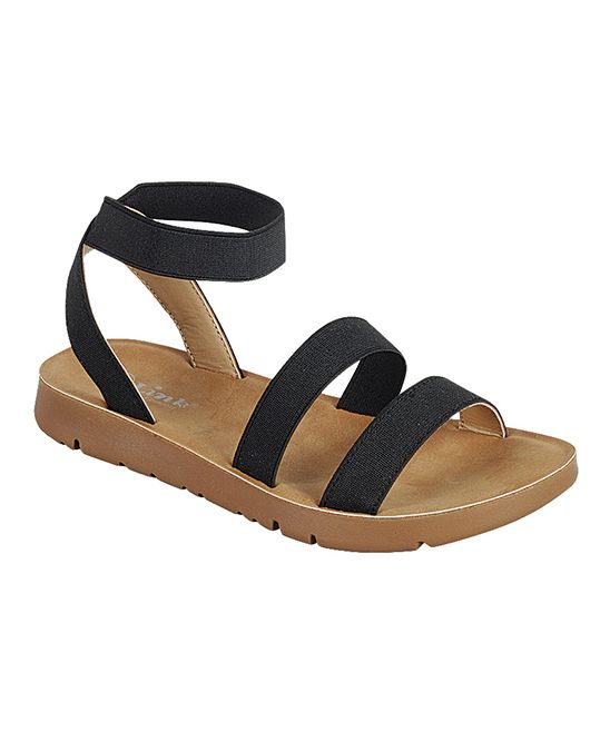 Forever Link Shoes Women's Sandals BLACK - Black Ankle Strap Sandal - Women | Zulily