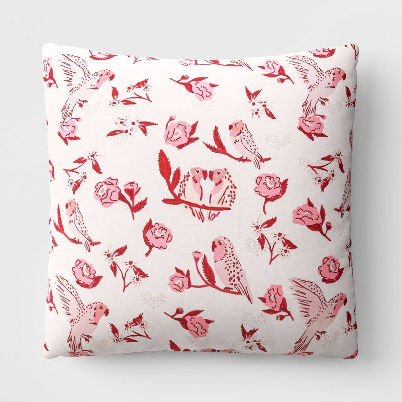 Valentine's Day 'Love Birds' Square Throw Pillow Ivory - Threshold™ | Target