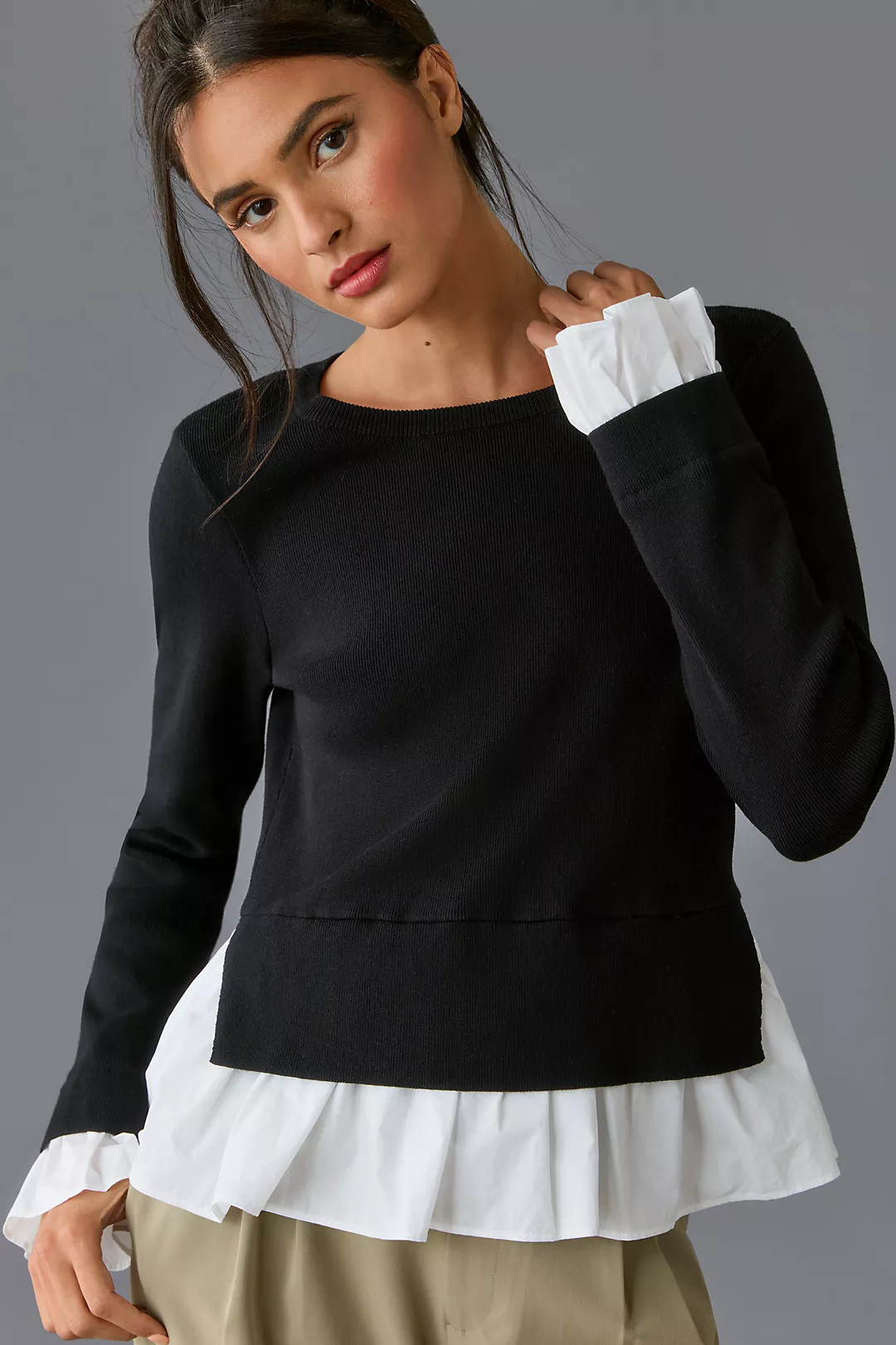 By Anthropologie Long-Sleeve Twofer Sweater | Anthropologie (US)