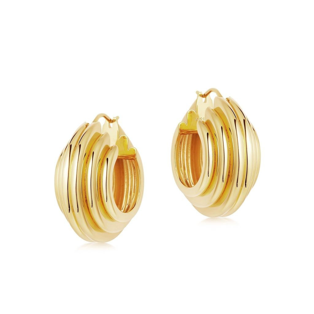 Lucy Williams Gold Medium Chunky Ridge Hoops | Missoma