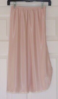 Vintage Pale Pink Poly Satin CHRISTIAN DIOR 25" Half Slip White Lace Logo S/M  | eBay | eBay US